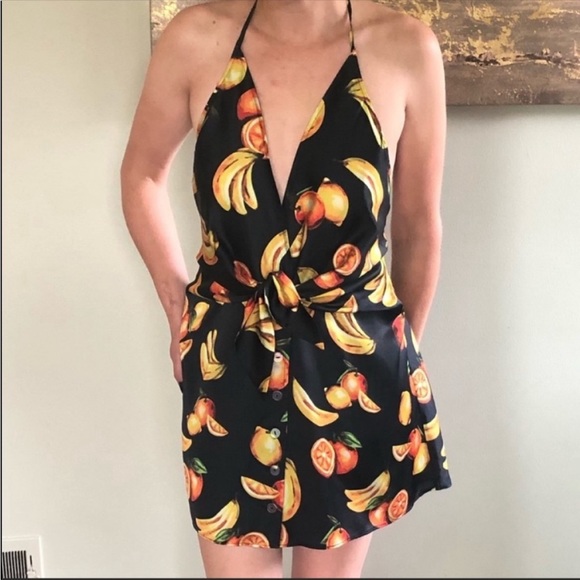 L’Academie Fruit Print Mini Dress in Navy NWOT - Picture 2 of 8